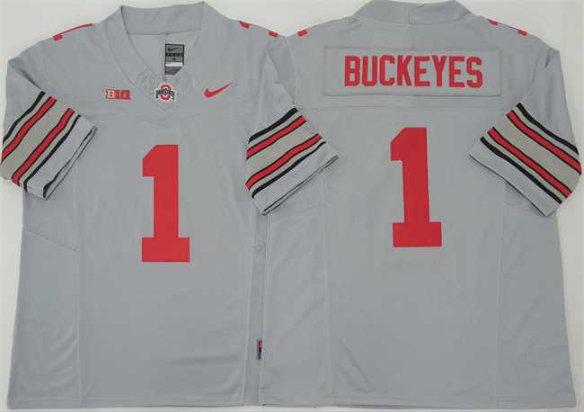 Men's Ohio State Buckeyes #1 Buckeyes Gray 2025 F.U.S.E. Limited Stitched Jersey,We sell and wholesale Men's Ohio State Buckeyes #1 Buckeyes Gray 2025 F.U.S.E. Limited Stitched Jersey on line form chian!